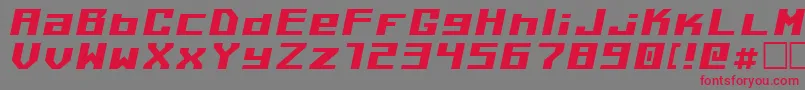 フォントKilotonV1.0Italic – 赤い文字の灰色の背景