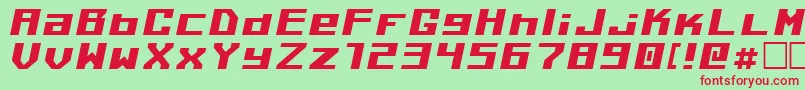 Fonte KilotonV1.0Italic – fontes vermelhas em um fundo verde