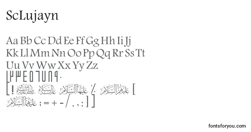 A fonte ScLujayn – alfabeto, números, caracteres especiais