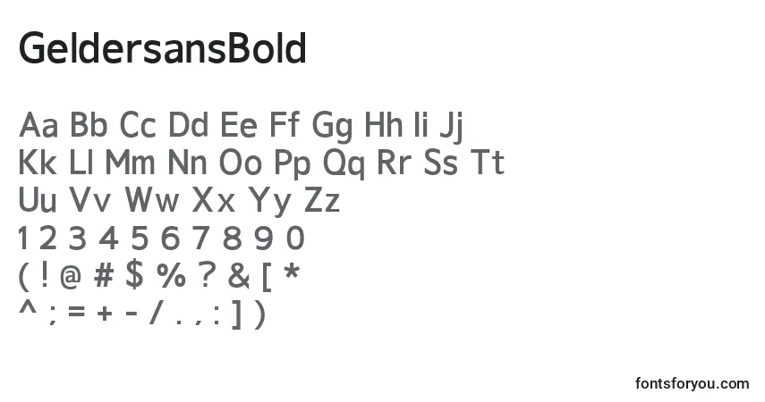 Schriftart GeldersansBold – Alphabet, Zahlen, spezielle Symbole