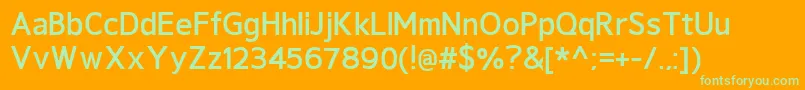 GeldersansBold-Schriftart – Grüne Schriften auf orangefarbenem Hintergrund