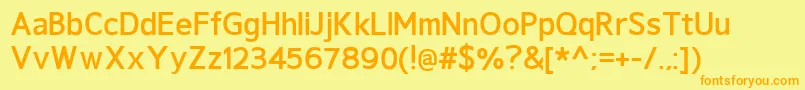 GeldersansBold-Schriftart – Orangefarbene Schriften auf gelbem Hintergrund