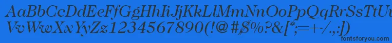 Police Caslon335Regularitalic – polices noires sur fond bleu