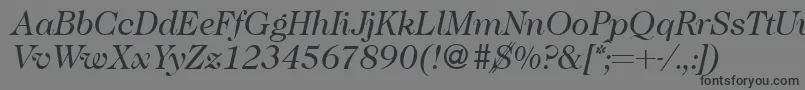 フォントCaslon335Regularitalic – 黒い文字の灰色の背景