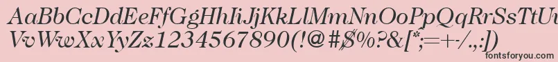 Caslon335Regularitalic Font – Black Fonts on Pink Background