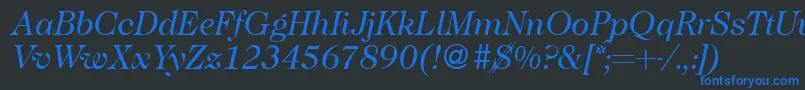 fuente Caslon335Regularitalic – Fuentes Azules Sobre Fondo Negro