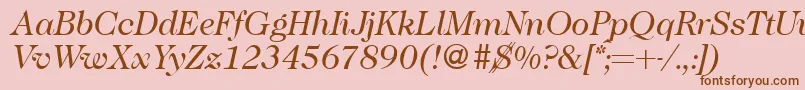 Caslon335Regularitalic Font – Brown Fonts on Pink Background