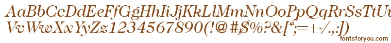 Fonte Caslon335Regularitalic – fontes marrons em um fundo branco