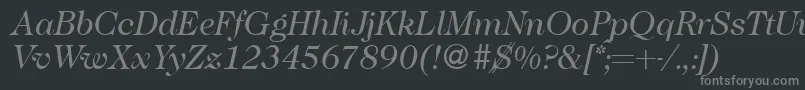 Caslon335Regularitalic-Schriftart – Graue Schriften auf schwarzem Hintergrund