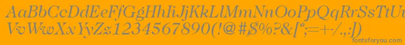 Шрифт Caslon335Regularitalic – серые шрифты на оранжевом фоне