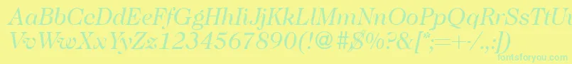 Czcionka Caslon335Regularitalic – zielone czcionki na żółtym tle