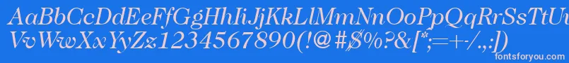 fuente Caslon335Regularitalic – Fuentes Rosadas Sobre Fondo Azul