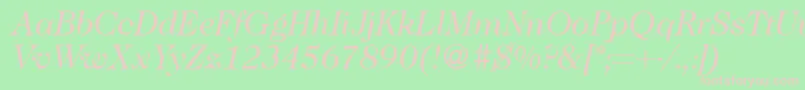 Caslon335Regularitalic Font – Pink Fonts on Green Background