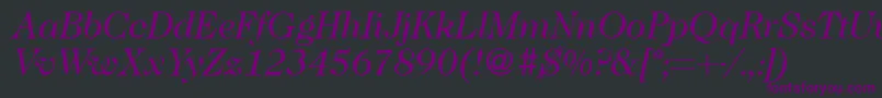 Czcionka Caslon335Regularitalic – fioletowe czcionki na czarnym tle