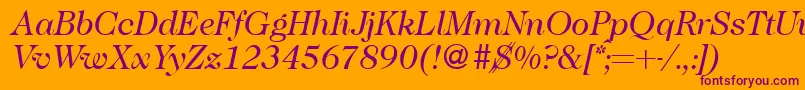 Caslon335Regularitalic Font – Purple Fonts on Orange Background