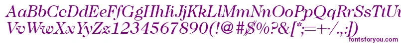 Caslon335Regularitalic-Schriftart – Violette Schriften auf weißem Hintergrund