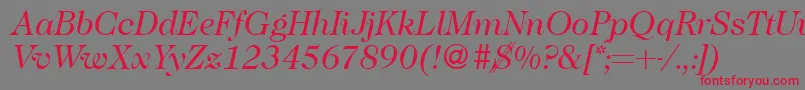 フォントCaslon335Regularitalic – 赤い文字の灰色の背景