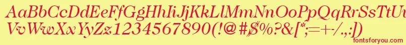 fuente Caslon335Regularitalic – Fuentes Rojas Sobre Fondo Amarillo