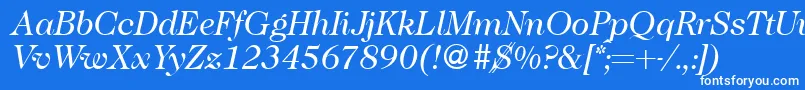 More about Caslon335Regularitalic Font Caslon335Regularitalic Font – White Fonts on Blue Background