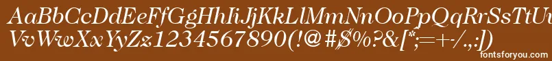 フォントCaslon335Regularitalic – 茶色の背景に白い文字