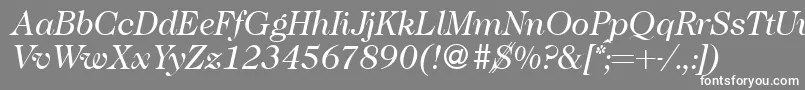 Шрифт Caslon335Regularitalic – белые шрифты на сером фоне