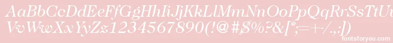 Caslon335Regularitalic Font – White Fonts on Pink Background