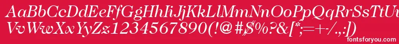 fuente Caslon335Regularitalic – Fuentes Blancas Sobre Fondo Rojo