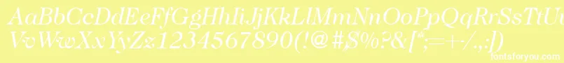 fuente Caslon335Regularitalic – Fuentes Blancas Sobre Fondo Amarillo