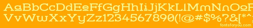 Strslupw-Schriftart – Gelbe Schriften auf orangefarbenem Hintergrund
