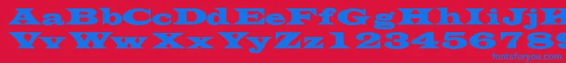 TransversesskBold Font – Blue Fonts on Red Background