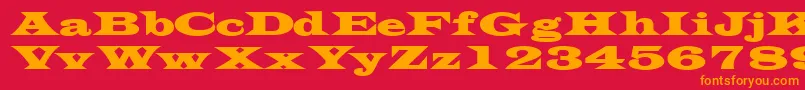 TransversesskBold Font – Orange Fonts on Red Background