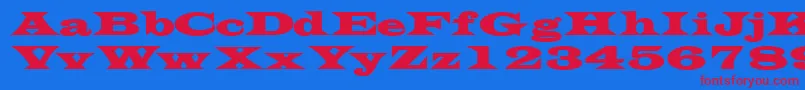 TransversesskBold Font – Red Fonts on Blue Background