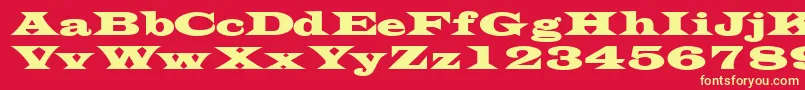 TransversesskBold Font – Yellow Fonts on Red Background