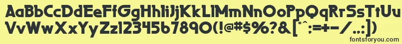 Czcionka Laperutaultraflf – czarne czcionki na żółtym tle