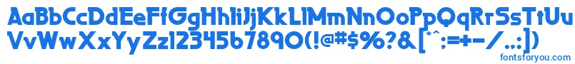 フォントLaperutaultraflf – 白い背景に青い文字