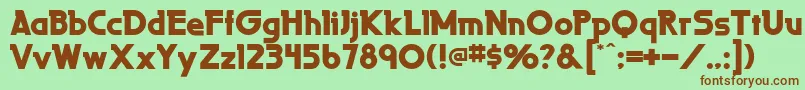 Шрифт Laperutaultraflf – коричневые шрифты на зелёном фоне