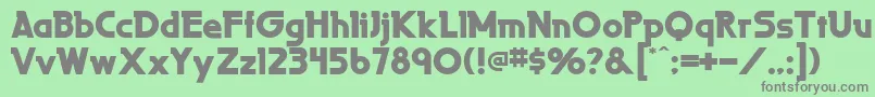 フォントLaperutaultraflf – 緑の背景に灰色の文字