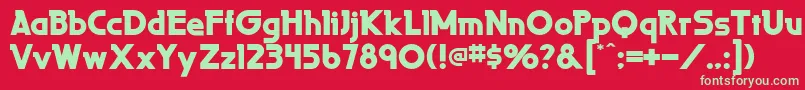 フォントLaperutaultraflf – 赤い背景に緑の文字