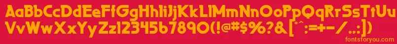 フォントLaperutaultraflf – 赤い背景にオレンジの文字