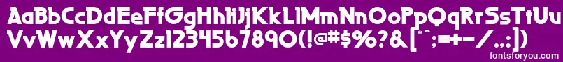 フォントLaperutaultraflf – 紫の背景に白い文字