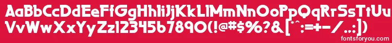 フォントLaperutaultraflf – 赤い背景に白い文字