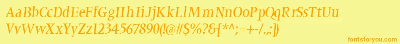 Marinumbreezed Font – Orange Fonts on Yellow Background