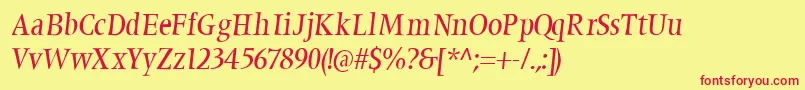 Marinumbreezed Font – Red Fonts on Yellow Background