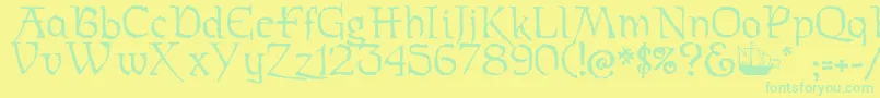 Stoertebeker Font – Green Fonts on Yellow Background