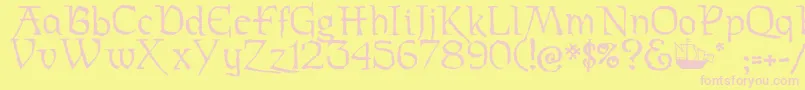 Stoertebeker Font – Pink Fonts on Yellow Background