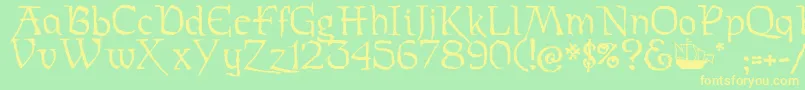 Stoertebeker Font – Yellow Fonts on Green Background