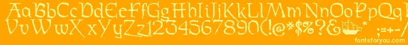 Stoertebeker Font – Yellow Fonts on Orange Background