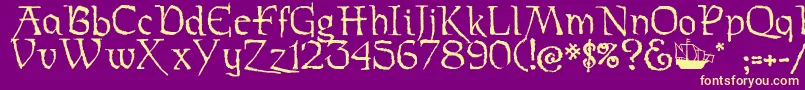 Stoertebeker Font – Yellow Fonts on Purple Background