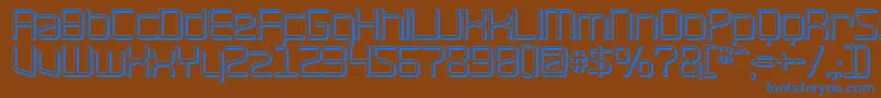 RaveOffset-Schriftart – Blaue Schriften auf braunem Hintergrund