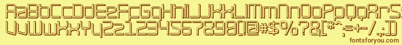 RaveOffset Font – Brown Fonts on Yellow Background